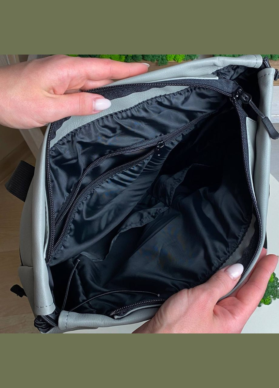 Сумка рюкзак жіноча сірий колір молодіжна шопер No Brand (294057619)