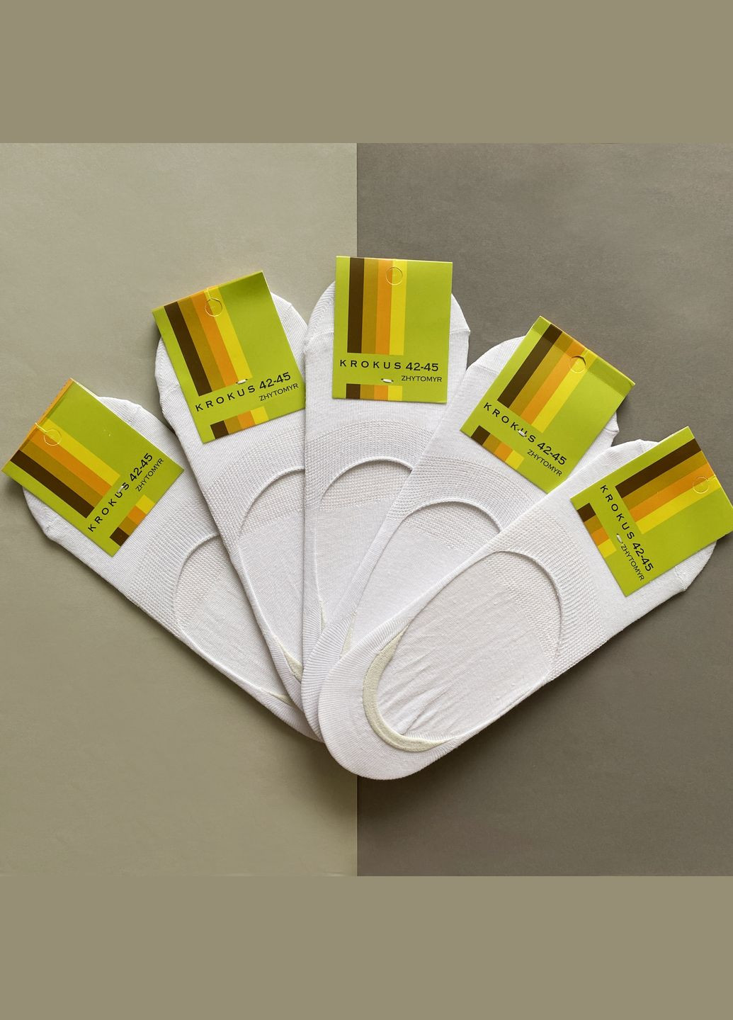 Білі чоловічі, на картоні. комплект з 3х пар. колір: білий. Крокус однотонні (335051343)