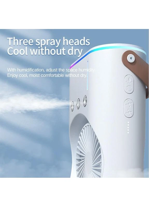 Вентилятор Double Spray Fan LED з контейнером для льоду від USB (37,5сm) Білий No Brand (399741796)