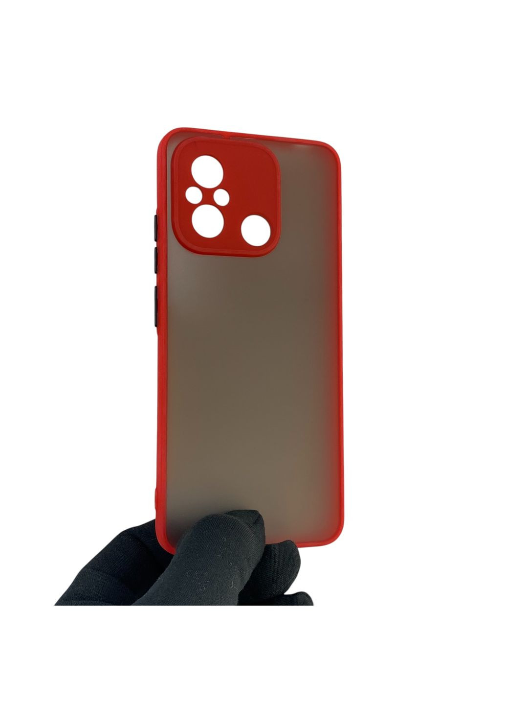 Чохол для телефона Redmi 12C з високими бортами із захистом камери на сяомі редмі 12с червоний Xiaomi (366231497)