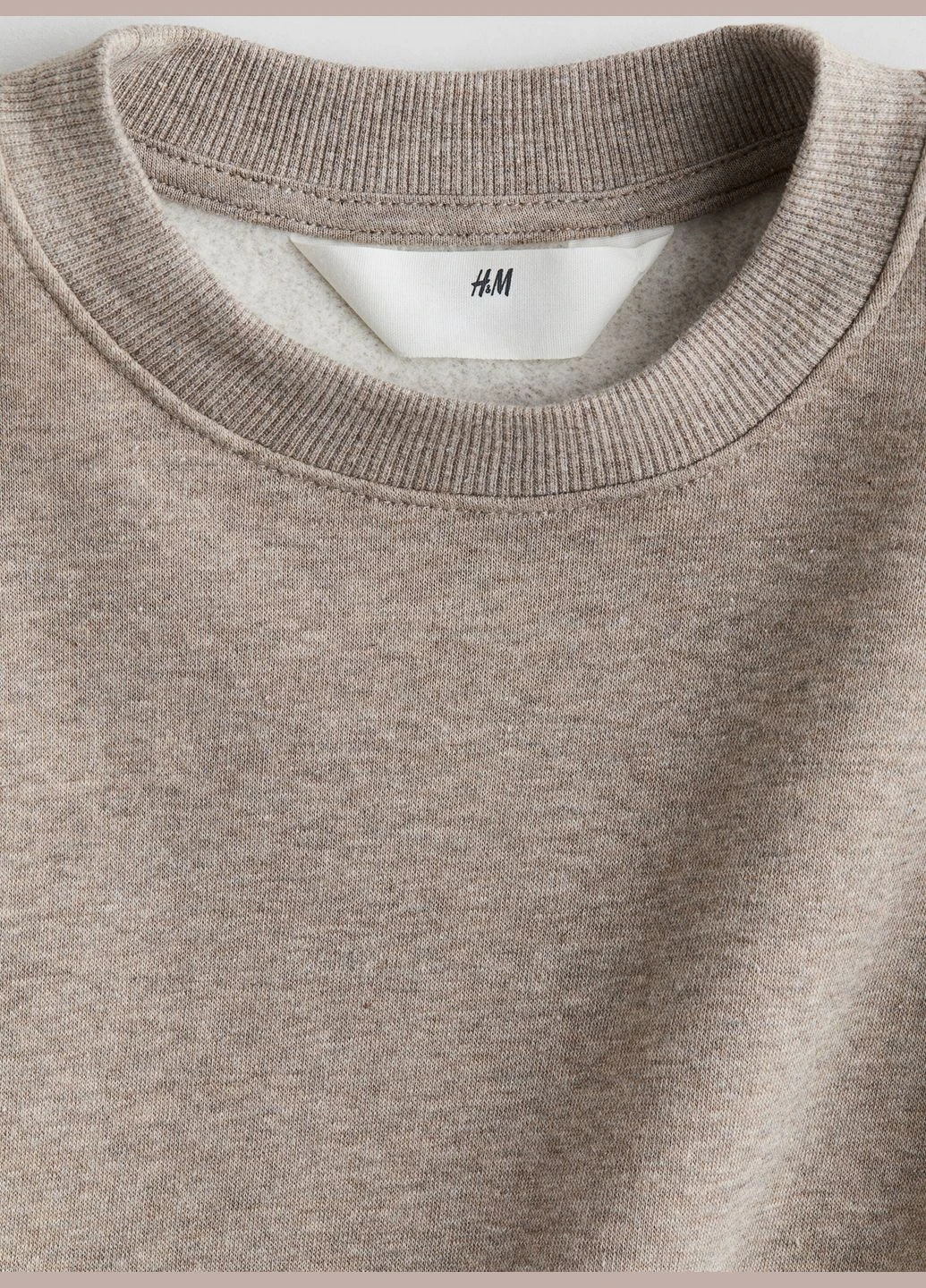 H&M світшот для хлопчика однотонний бежевий повсякденний трикотаж