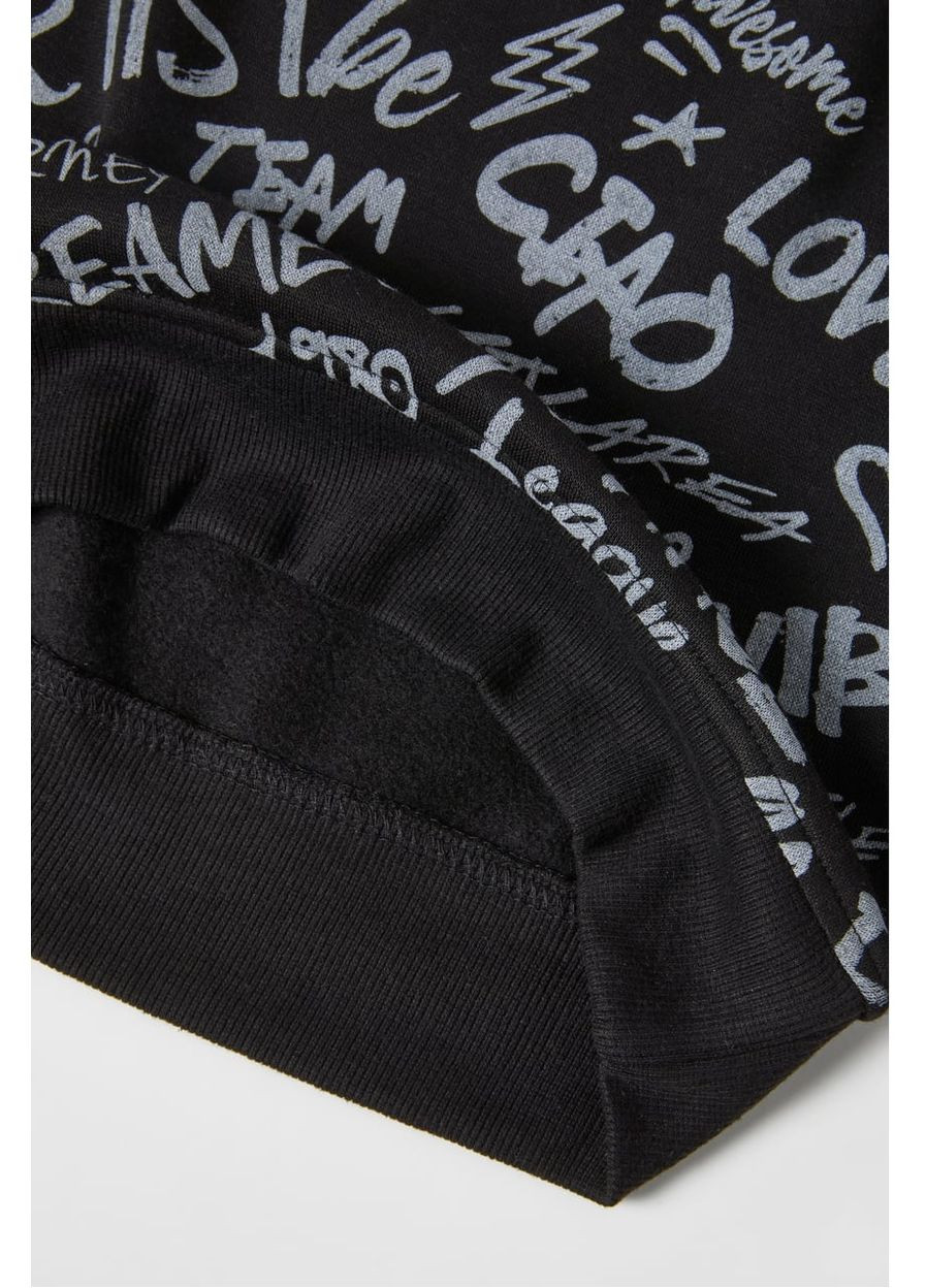 Zara світшот на флісі 7 (122) напис чорний спортивний, повсякденний тринитка з начосом