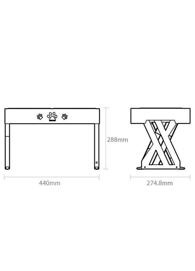 Двойная миска для собак 2 х 1.3L на подставке с регулируемой высотой, Черный Els Pet (299915461)