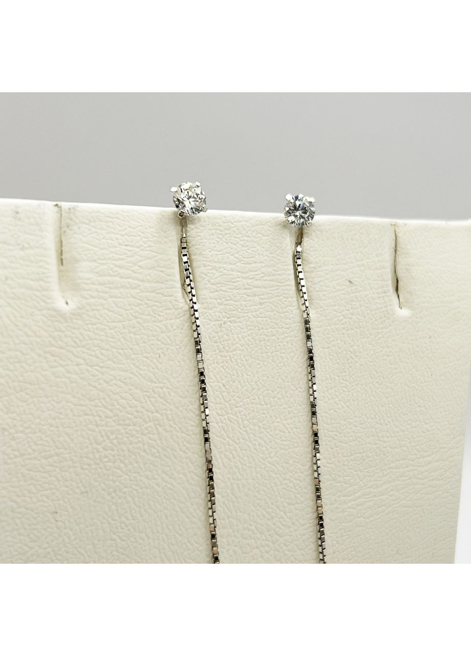 Серьги-протяжки серебряные с кубическим цирконием 0,95 г No Brand (369736696)