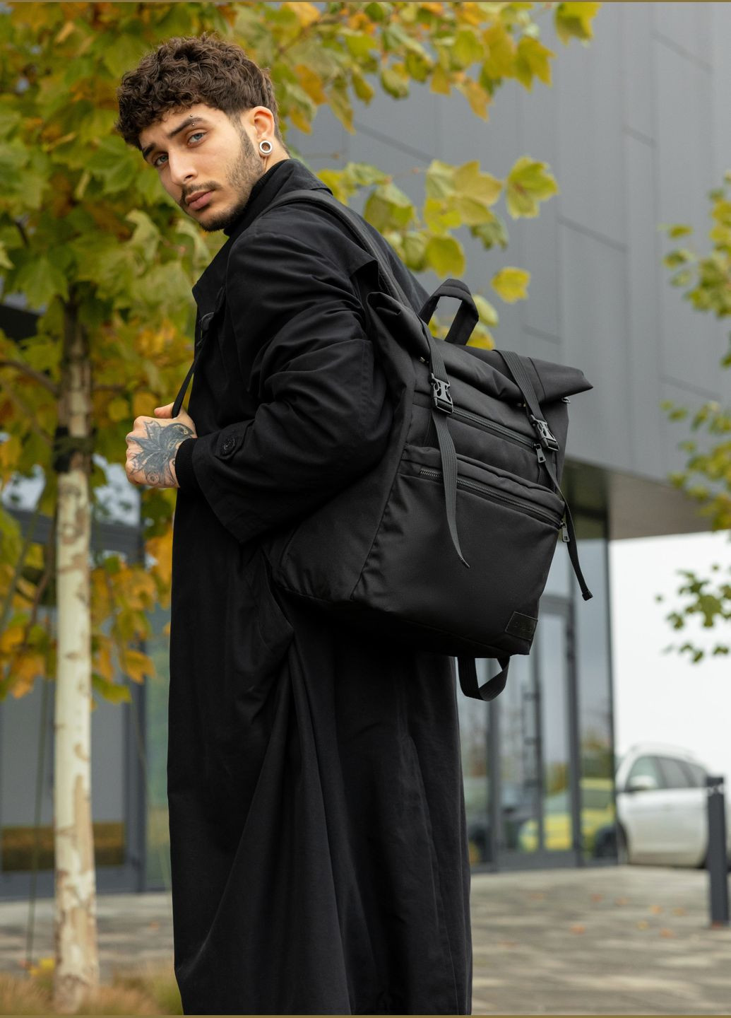 Чоловічий рюкзак RollTop ZARD чорний тканевий Sambag (322845203)