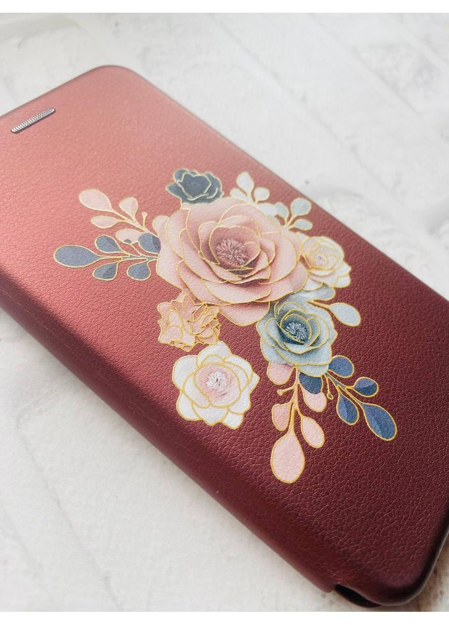 Чохол-книжка з малюнком для Samsung Galaxy A34 5G Бордовий:: Троянди (принт 275) Creative (360680353)