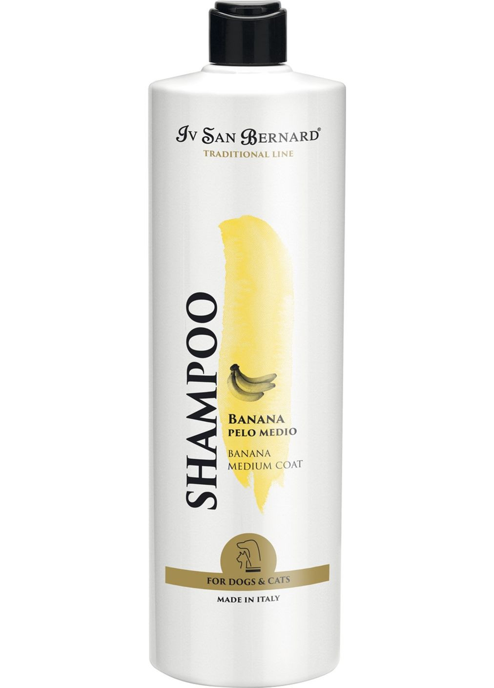 Шампунь для собак та кішок Banana для середньої вовни пом'якшуючий з бананом 1 л (8022767038265) Iv San Bernard (307174453)