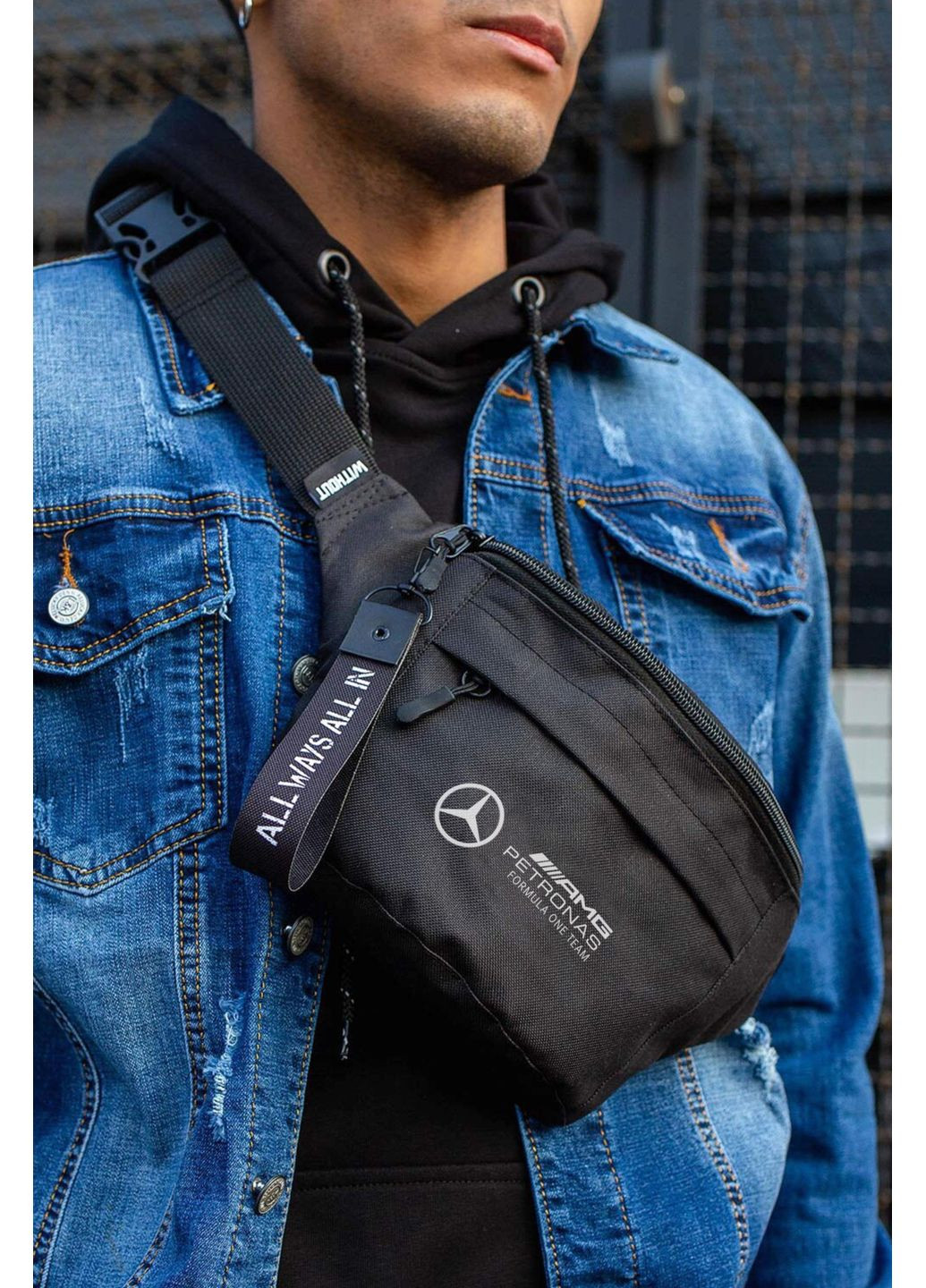 Чоловіча Сумка Бананка Барсетка Через Плече З Принтом AMG Without (350908741)