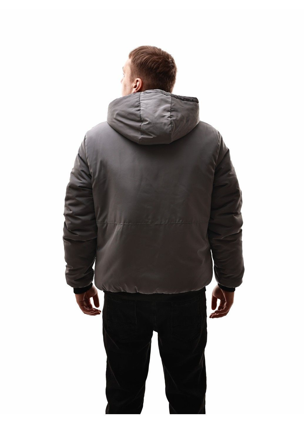 Темно-серая куртка зимняя мужская Sport