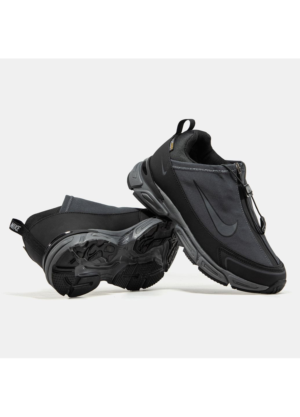 Темно-серые демисезонные кроссовки мужские nike zoom pulse cordura grey black winter fur | найк зум пульс кордура темно-серые No Brand