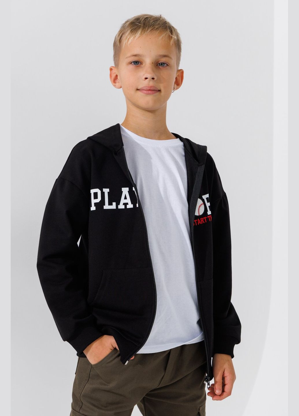 Толстовка с принтом для мальчика 325440 134 см Черный shop (2000990809421) ALG (366426436)