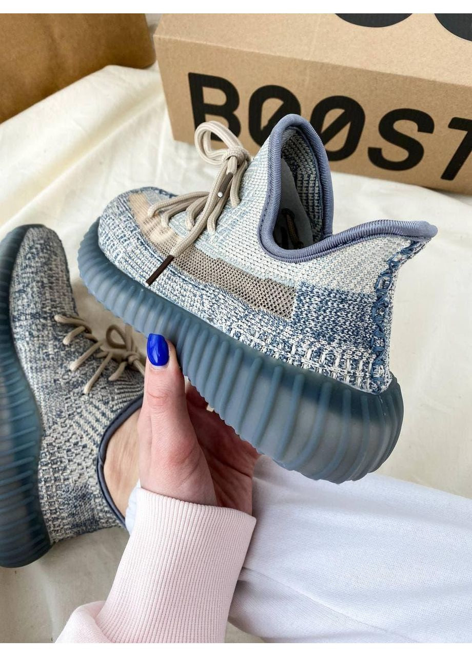 КРОССОВКИ ЖЕНСКИЕ ADIDAS YEEZY BOOST 350 V2 ISRAFIL АДИДАС ИЗИ БУСТ No Brand голубые демисезоны (368885235)