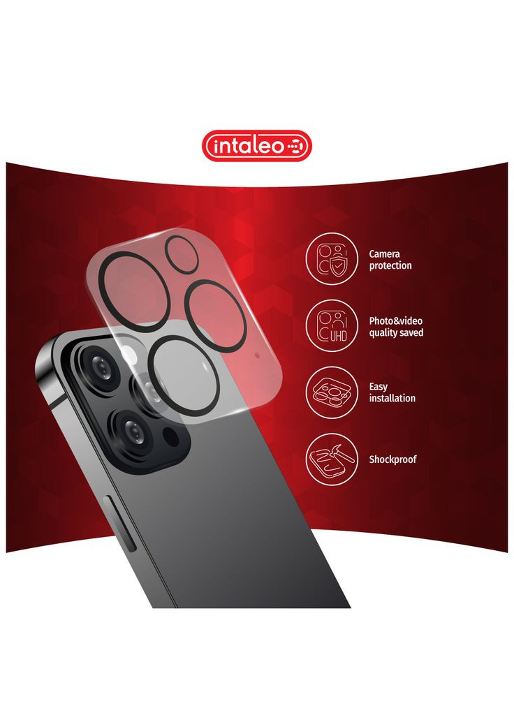 Скло захисне (m468781) Intaleo Camera Lens Apple Iphone 15 Pro/15 Pro Max Black (367072780)