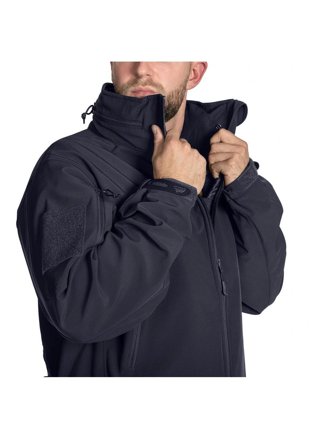 Темно-синя демісезонна куртка helikon gunfighter softshell shark skin windblocker navy blue Helikon-Tex