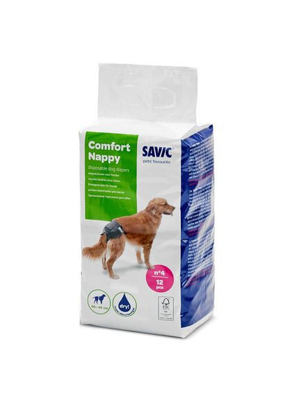 Памперси для собак Comfort Nappy No4 40-48 см 12 шт./пач. (5411388033835) Savic (279566505)