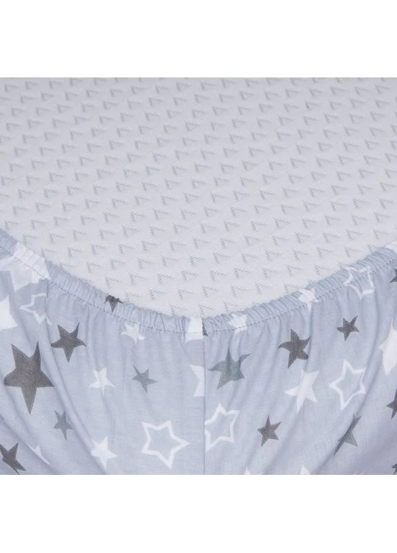 Простирадло на резинці Бязь Gold Люкс 150х190х25 см (MS-850000911) Moon&Star Silver Stars (356682365)