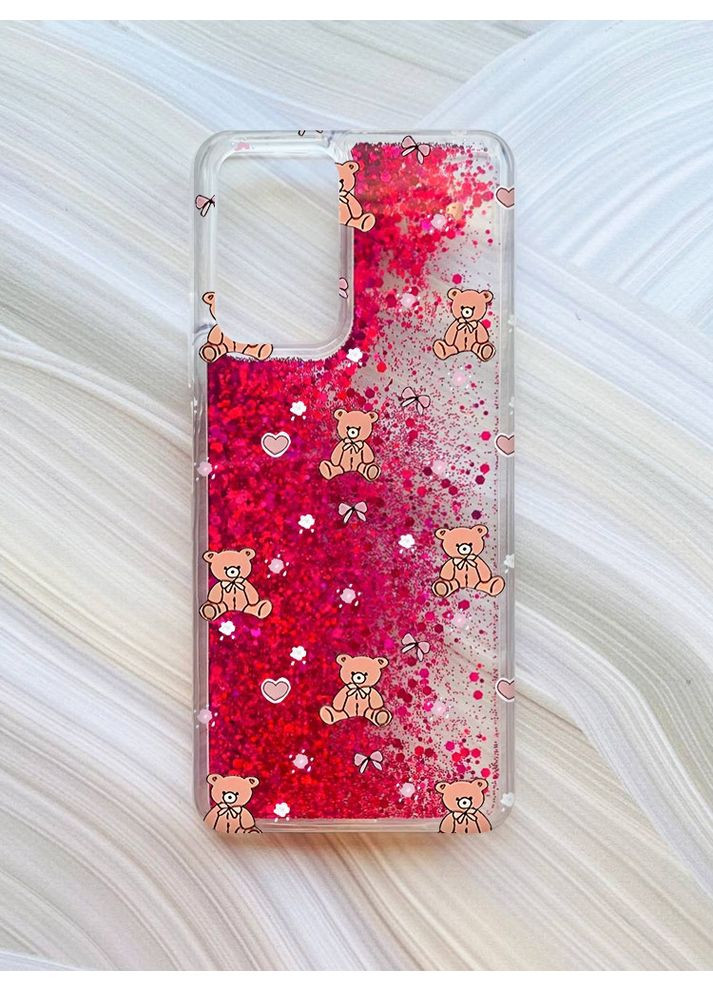 Чохол з плаваючими рожевими блискітками на Xiaomi Redmi Note 10 Pro/10 Pro Max Медвежата (принт 418) Creative (361111951)