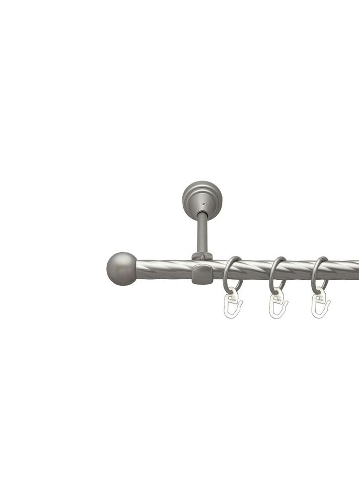 Карниз Шар Болонь металлический однорядный открытая скрученная труба Сатин 16 мм 160 см (00-00024310) ORVIT (300847153)