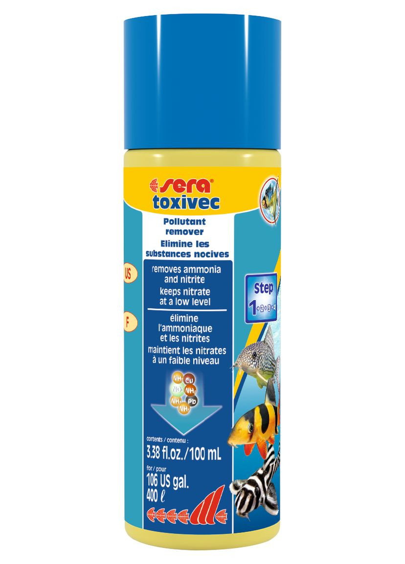 Засіб для видалення токсичних речовин та важких металів із води Toxivec на 400 л 100 мл 03001 Sera (268127439)