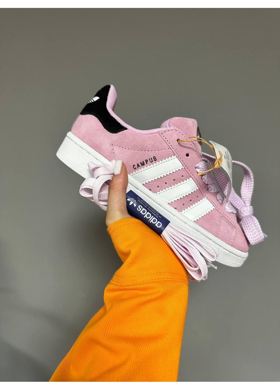 Рожеві Осінні кросівки чоловічі adidas campus pink white адідас кампус No Brand