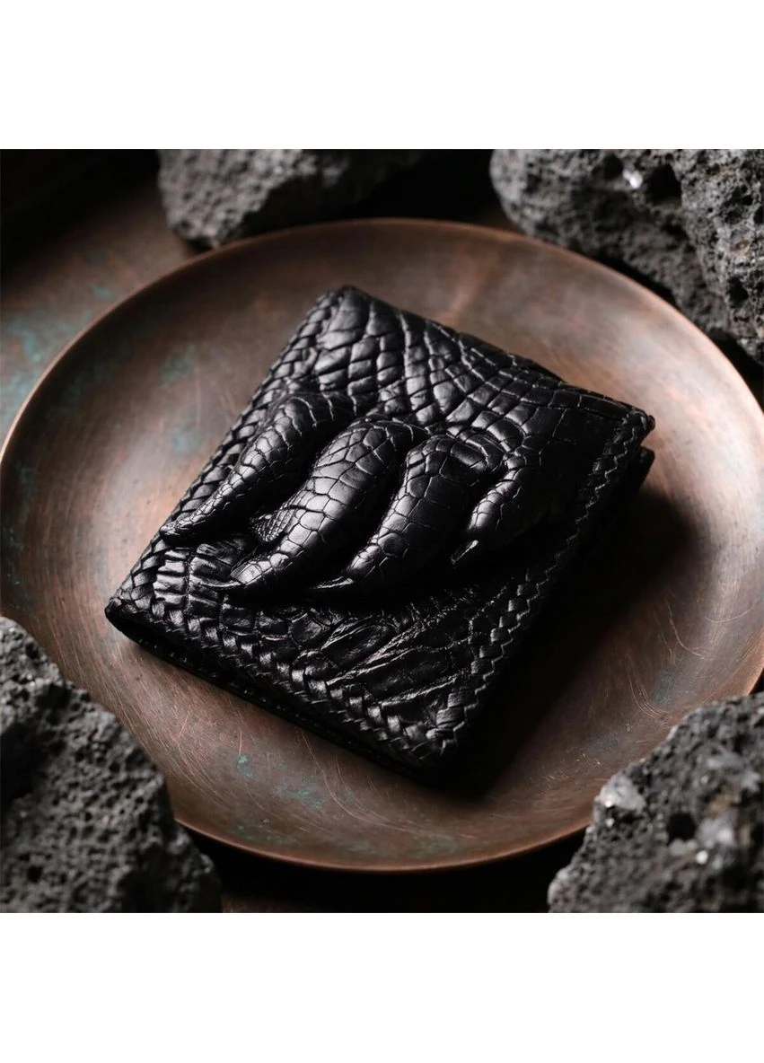 Портмоне 18004 з натуральної шкіри крокодила Чорне Crocodile leather (352308204)