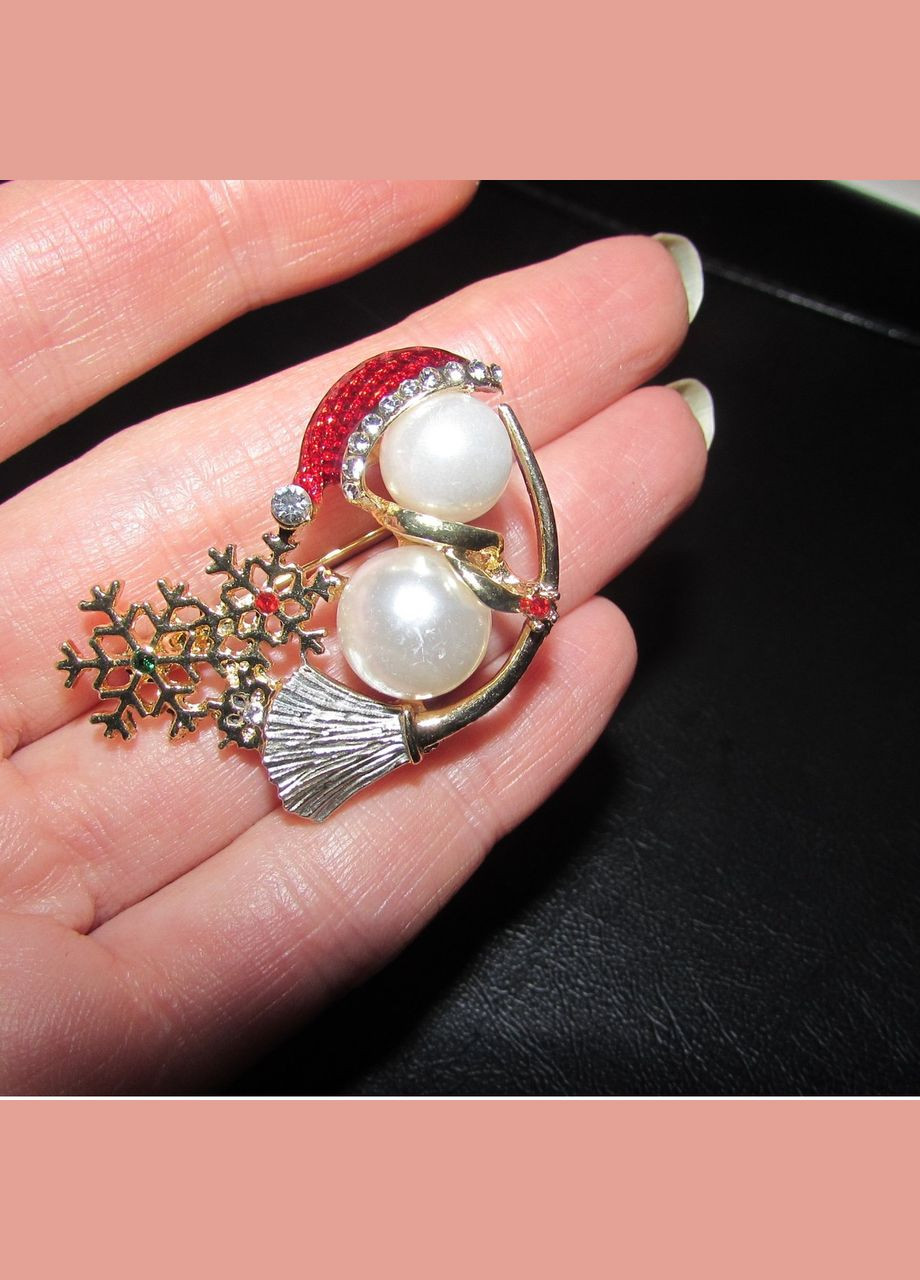 Новогодняя брошь снеговик и снежинки, 5508 Fashion Jewelry (336950254)