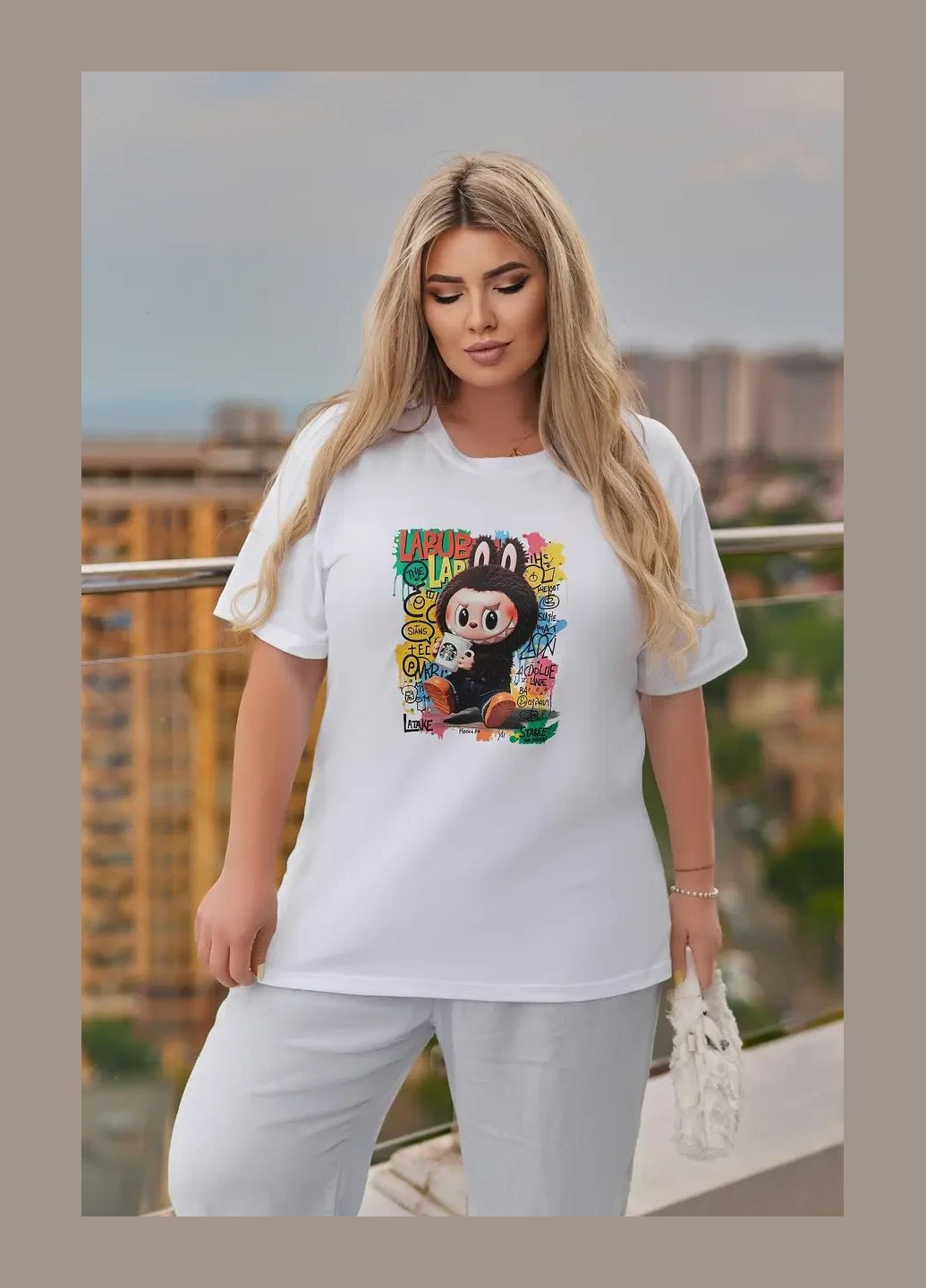 Футболка с наклейкою Лабубу No Brand - (340108419)