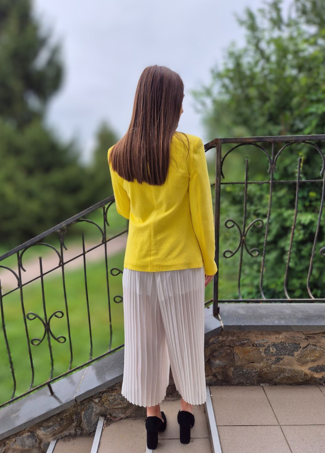 Желтый женский жакет блейзер женский текстурированный Promod - демисезонный