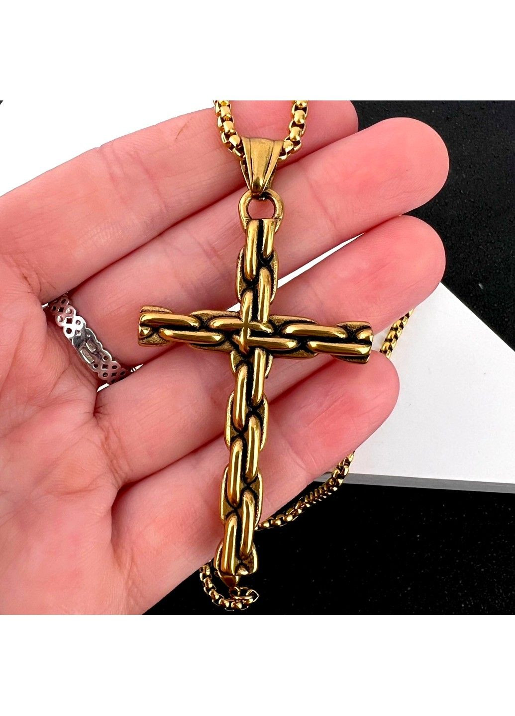 Крестик из нержавеющей медицинской стали PSC-082 No Brand (351503768)