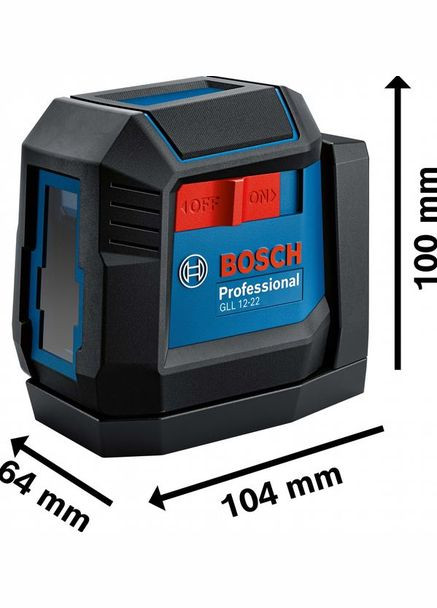 Лінійний лазерний нівелір Professional GLL 12-22 (1.5 В, 2х1 А*год, 12 м) з батарейками та чохлом (24938) Bosch (323165853)