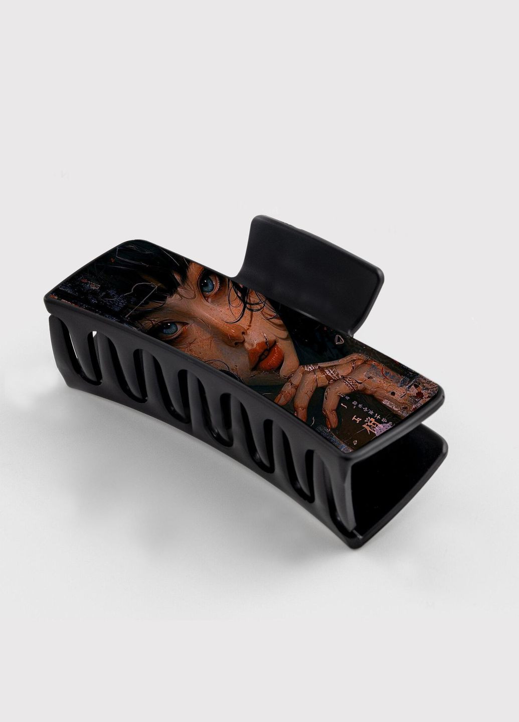 Заколка крабик для волосся жіноча затискач шпилька ART #0023 чорна No Brand (315631090)