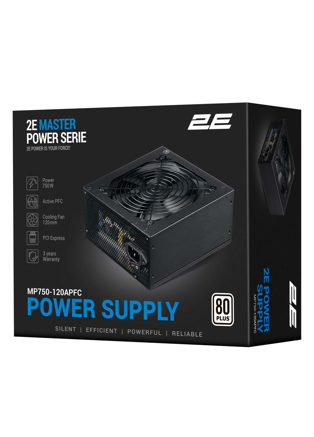 Блок питания Master Power (750W), >80%, 80+ White, 120мм, 1xMB 24pin(20+4), 1xCPU 8pin(4+4), 3xMolex, 5xSATA, 4xPCIe 8pin(6+2) 2E (314776632)