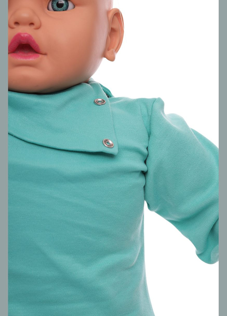 Боді з довгим рукавом з шийкою для хлопчика інтерлок бірюзовий 92 см (50785) BABYKROHA (297197523)