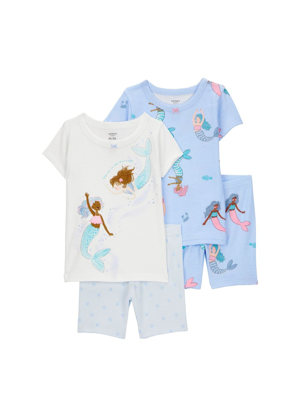 Голубая комплект пижам 2в1 для девочки 88-93 см (2s383010_2t) Carter's