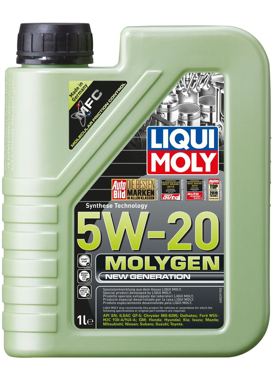 Моторное масло Molygen New Generation (1 л, 5W-20) синтетическое (41406) Liqui Moly (299898139)