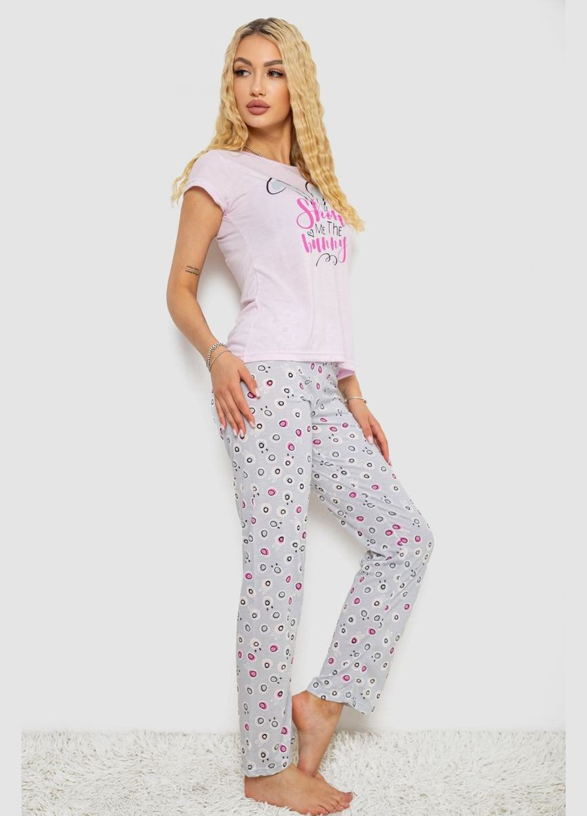 Розовая всесезон пижама женская с принтом Fashion