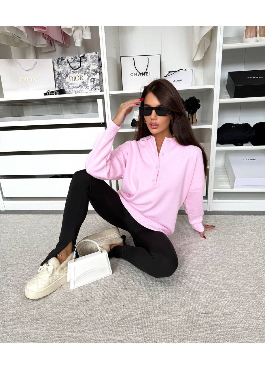 Розовый женский свитер-туника турция Osoblyva