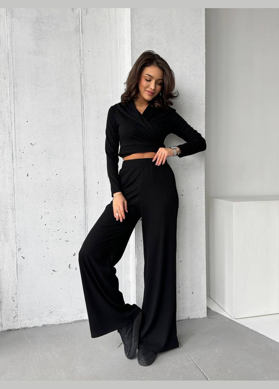 Прогулянковий жіночий костюм у рубчик Fashion (321973646)