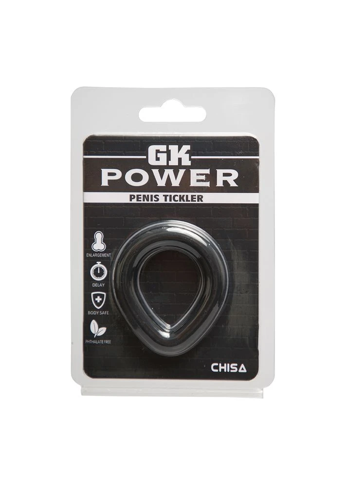 Эрекционное кольцо продолговатой формы GK Power, силиконовое, черный Chisa (297400417)