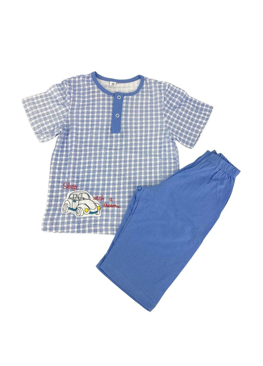 Голубая детская пижама (футболка+штаны), арт. m908, 134 см No Brand