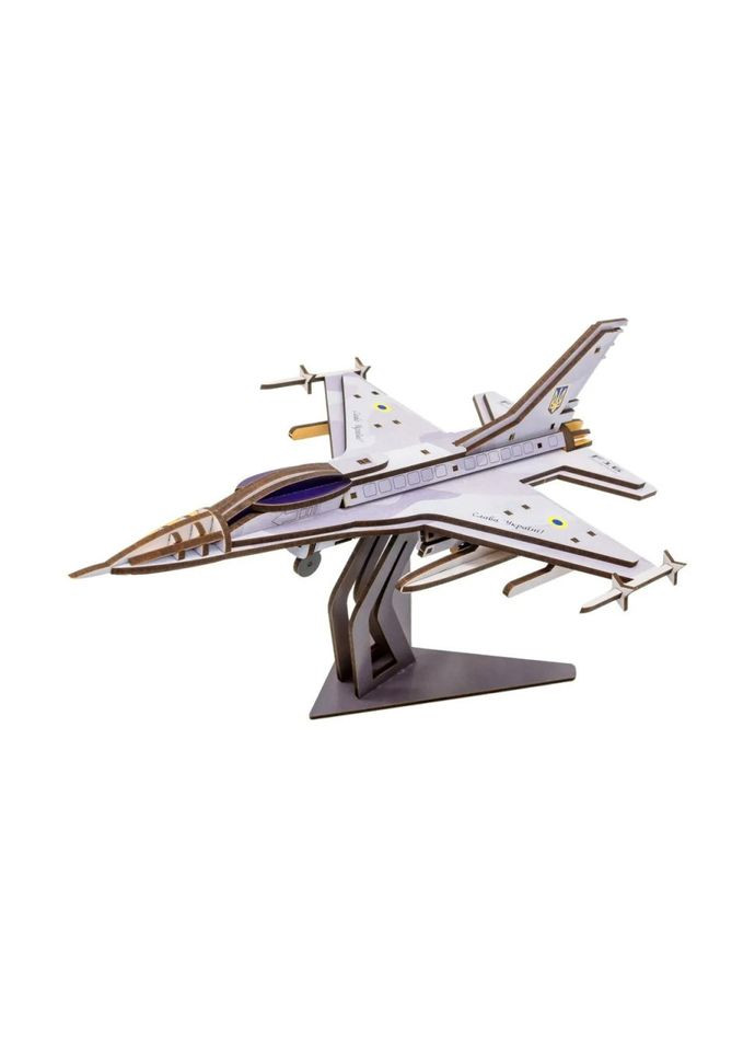 Дерев'яний 3D конструктор "F16" Арт-26913, 79 деталей PuzzleOK (315352175)