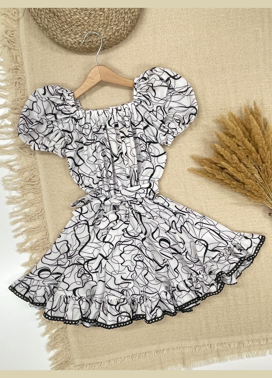 Чорно-біла літня сукня для красунь Україна (306437241)