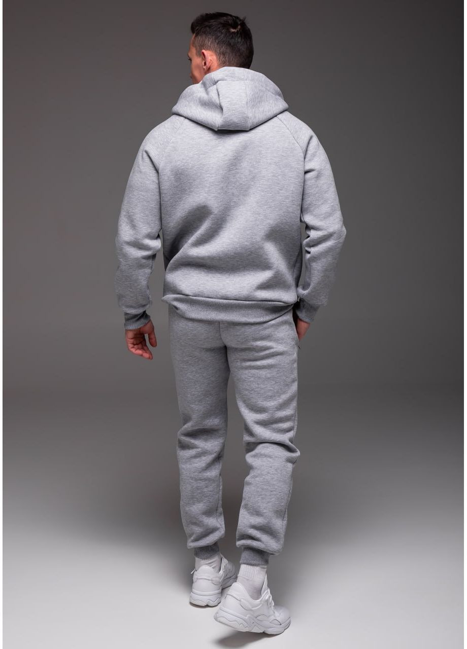 Серый мужской утепленный костюм Найк с капюшоном брюки на манжете. No Brand (366288611)