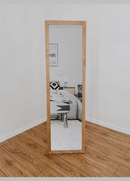 Дзеркало підлогове в дерев'яній рамі в повний зріст Світло-коричневий 150х50 см W.W.STYLE (327053317)