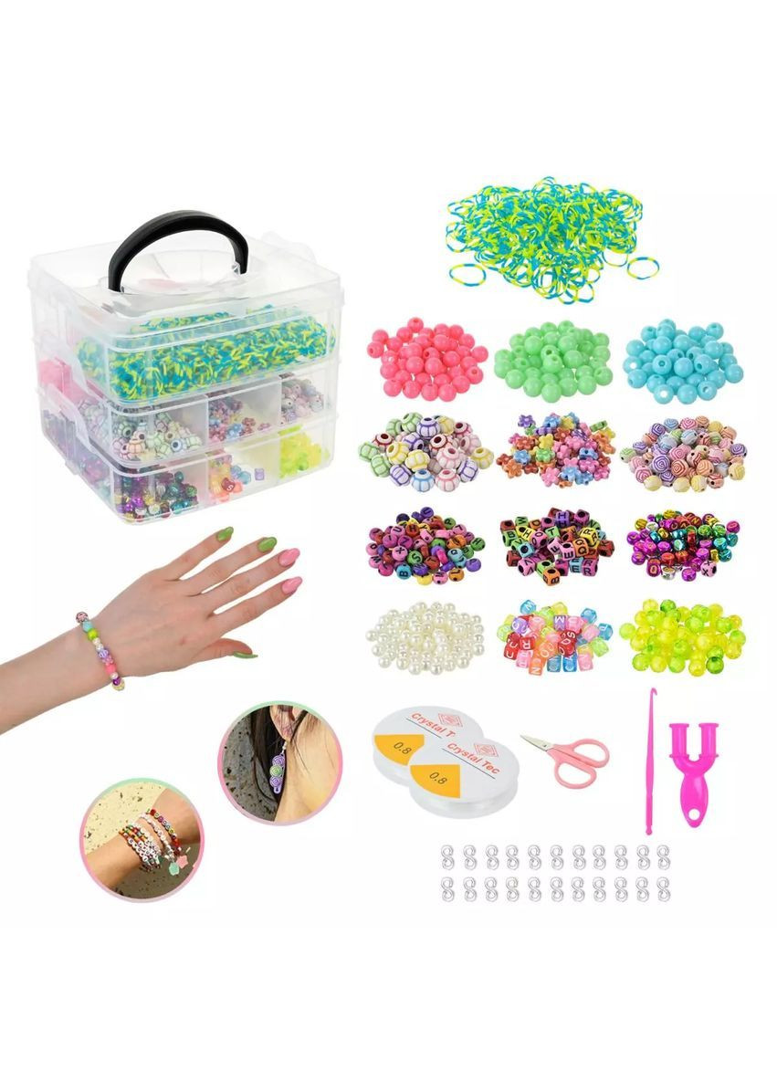Детский комплект для плетения браслетов и украшений из бисера в боксе - No Brand 330-146 (371925434)