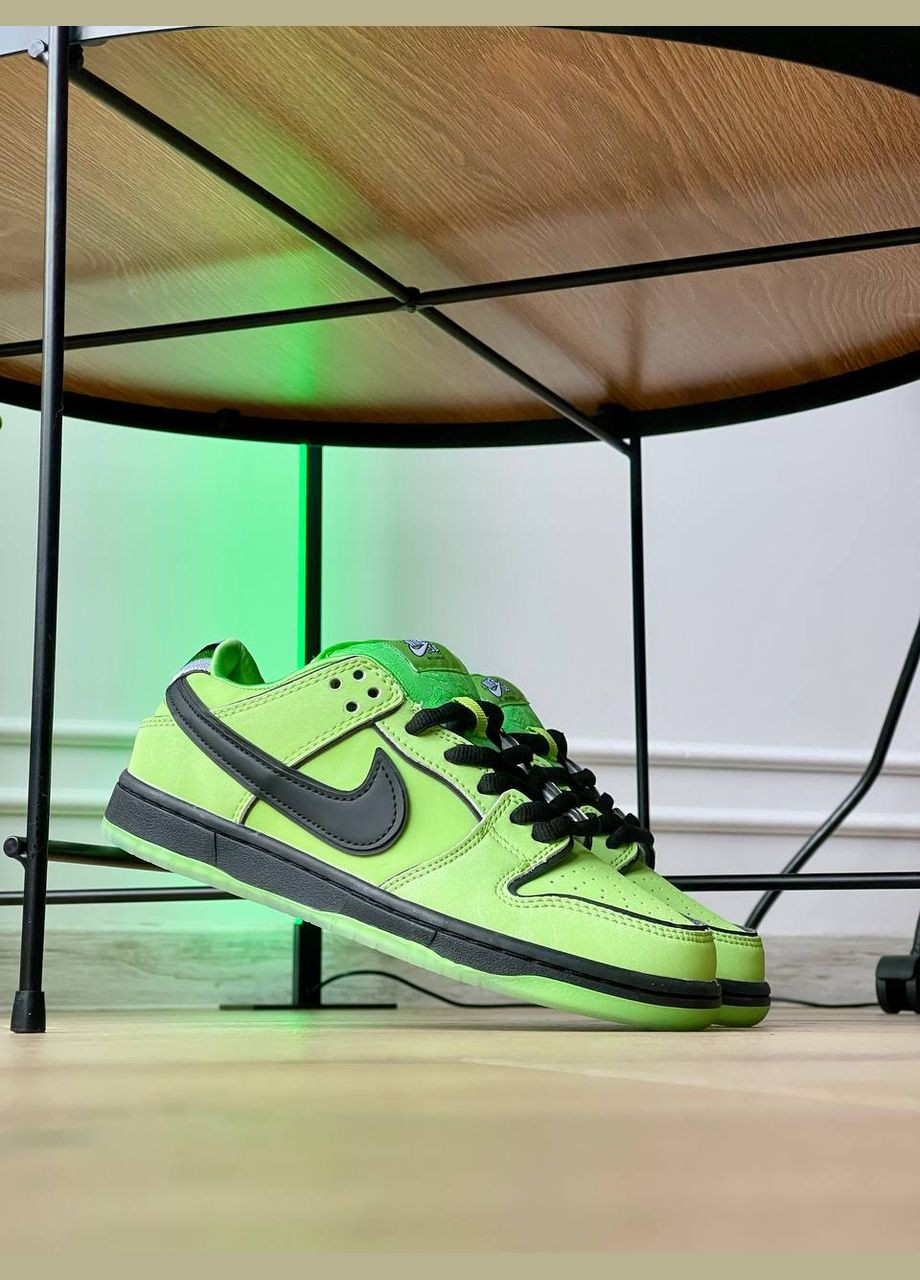 Зеленые всесезонные кроссовки Vakko Nike SB Dunk Low The Powerpuff Girls Buttercup FZ8319-300