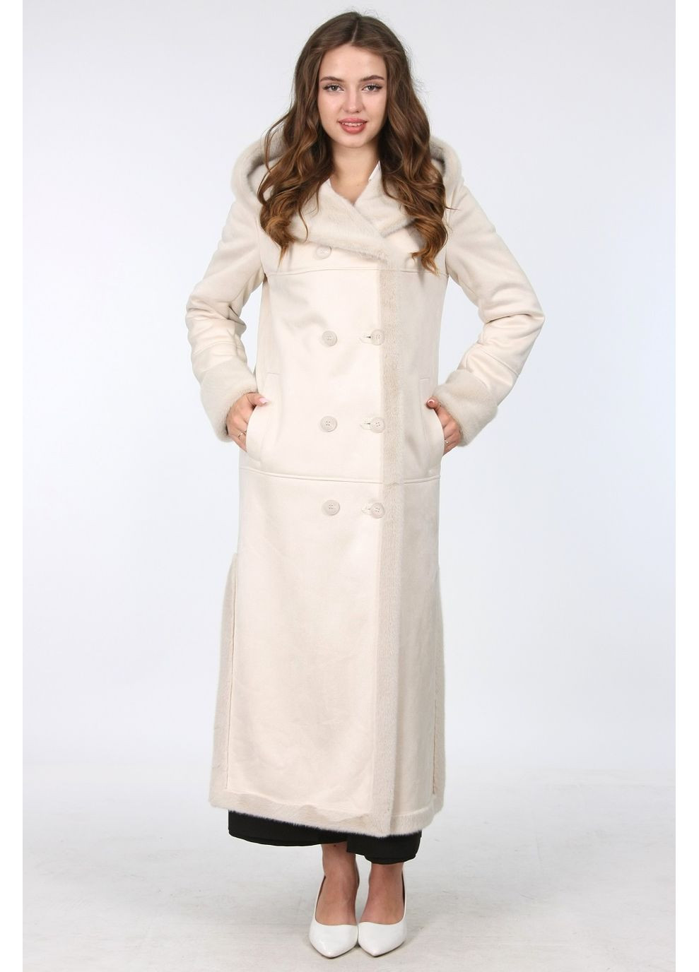Дублянка довга жіноча 915 дубляж молочна Актуаль (359645934)