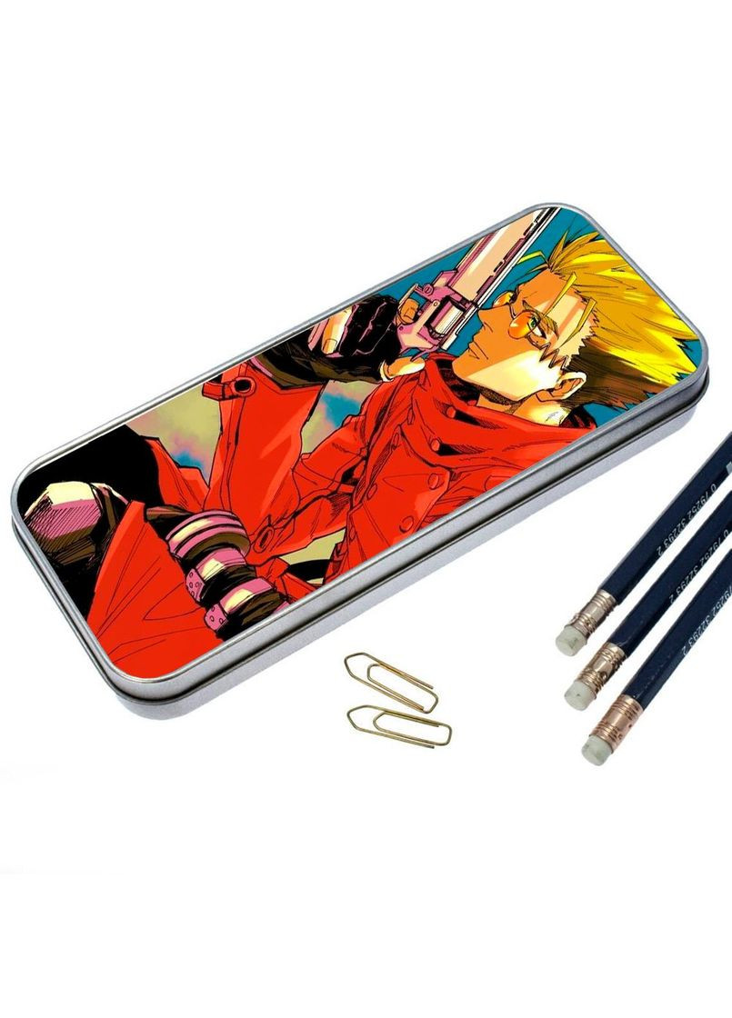 Пенал шкільний для хлопчика та дівчинки металевий Тріган #005 7*18 см Silver No Brand (309155076)