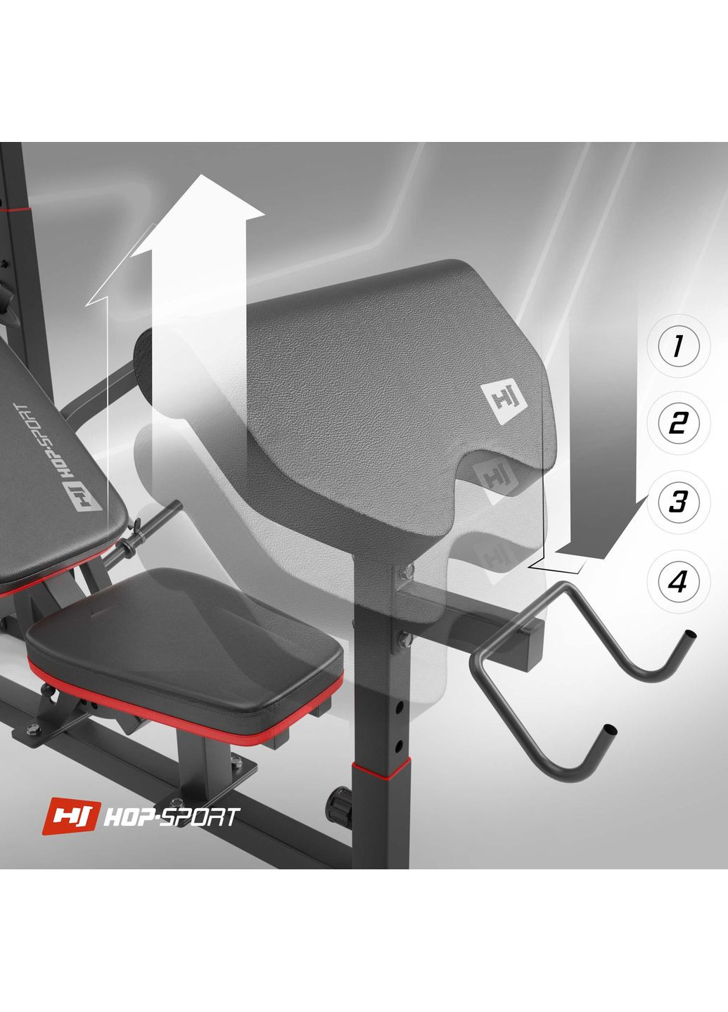 Скамейка тренировочная HS-1075 Pro с партой Скотта Hop-Sport (365718047)