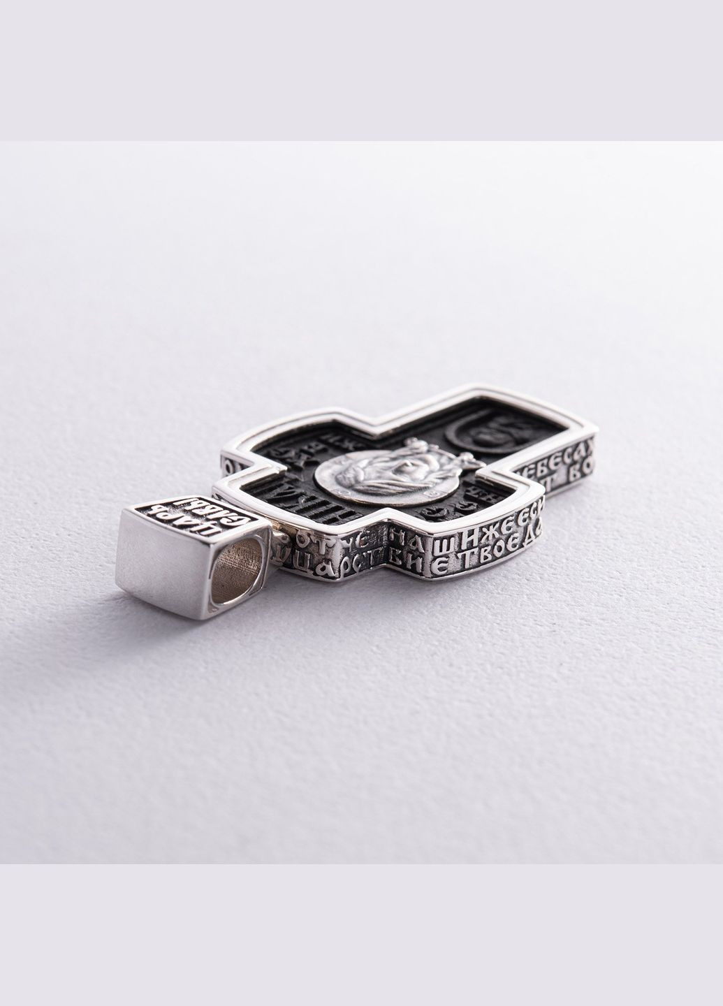 Мужской православный крест Спас Нерукотворный. Архангел Михаил из эбенового дерева и серебра 1052 Oniks (264644625)